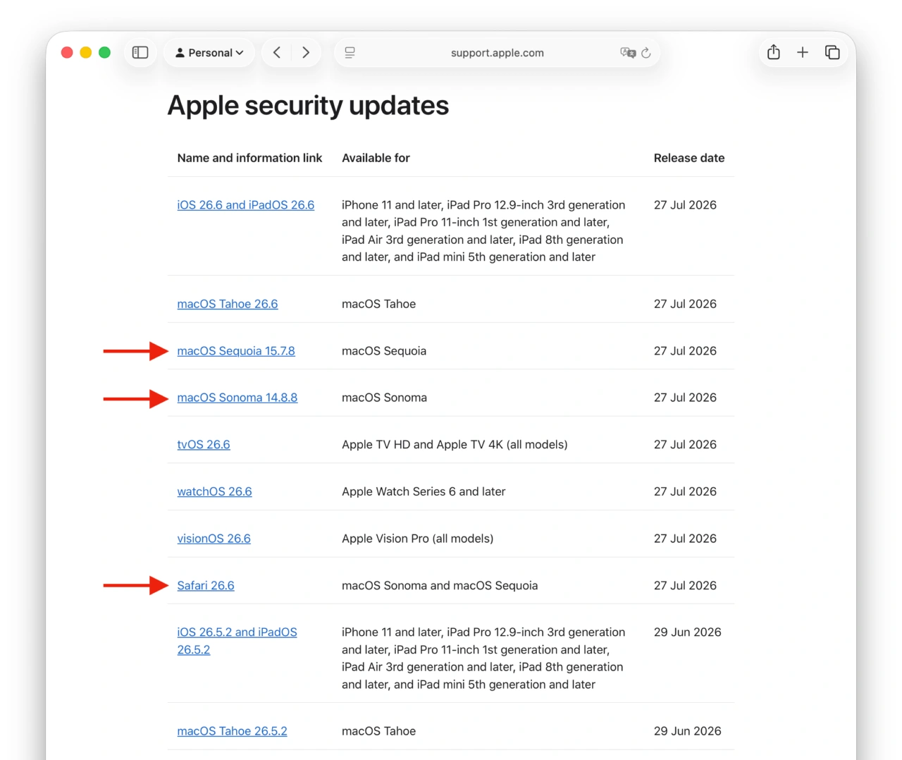 macOS Sequoia 15.7.8