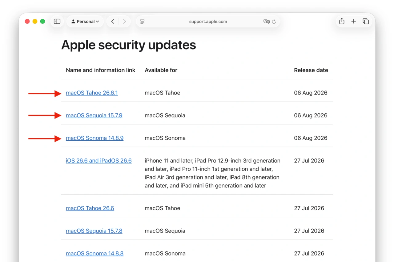 macOS Tahoe 26.6.1