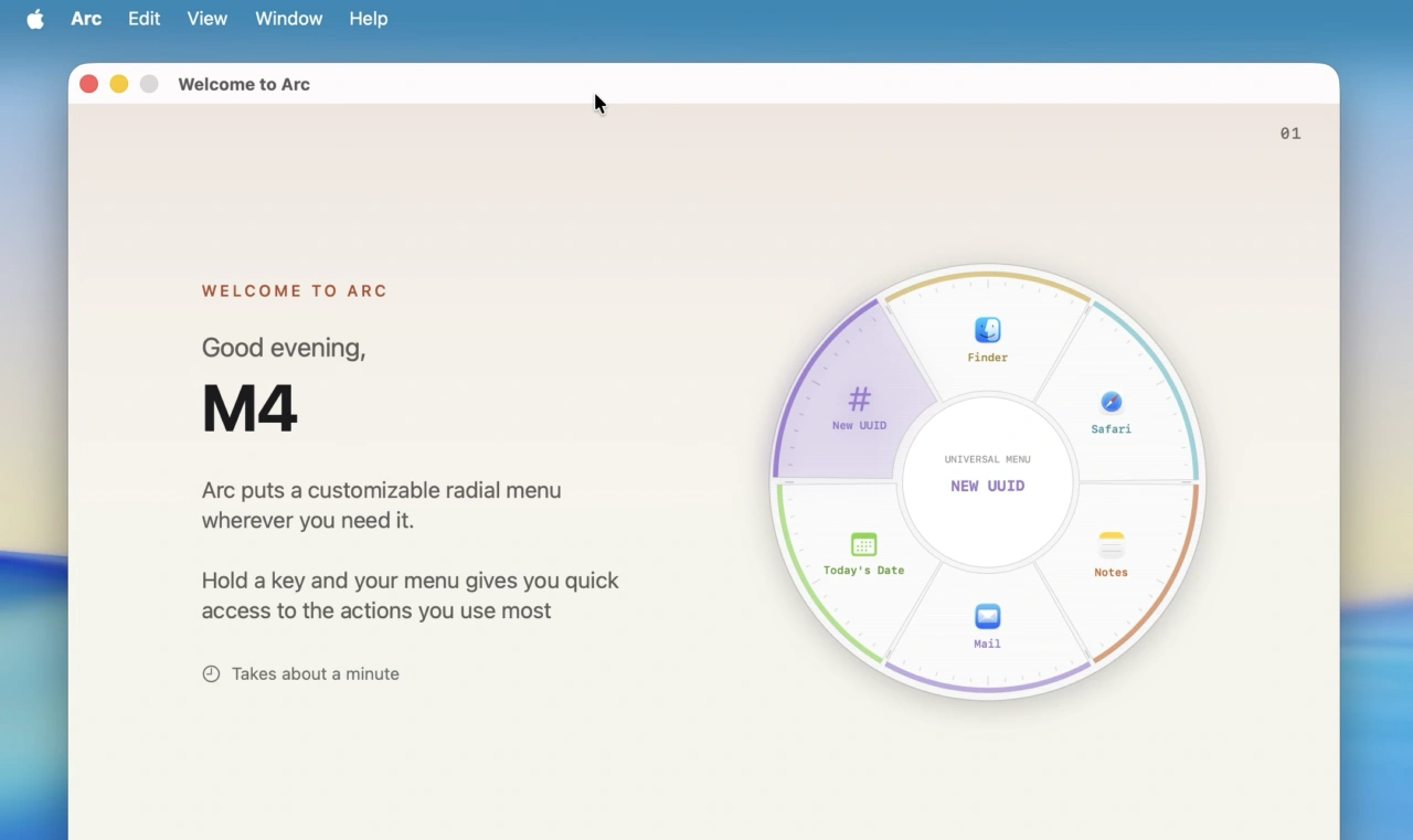 Arc for Mac Radial Menu Shortcuts