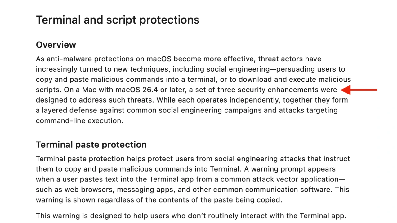 Terminal and script protections on macOS 26 4 Tahoe