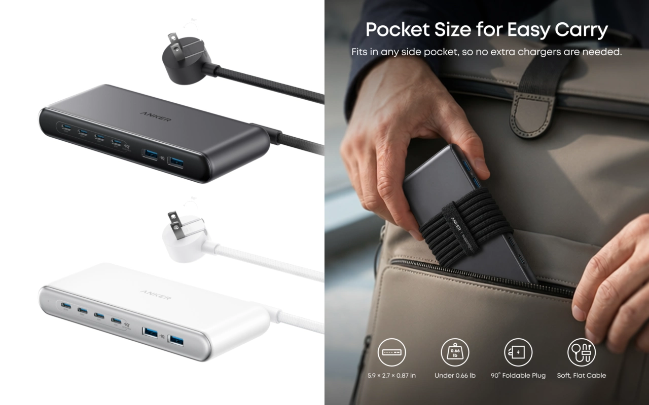 Anker Nano Charging Station (6-in-1, 150W, Compact)