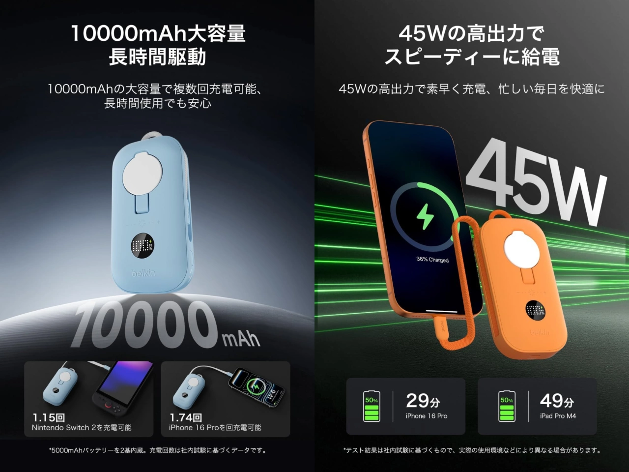BoostCharge Pro Power Bank 10K with Motion Sensing Light