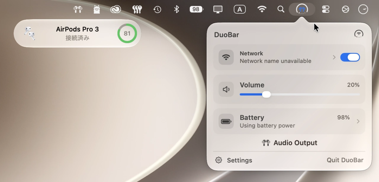 DuoBar iPhone Duo Indicator for Mac