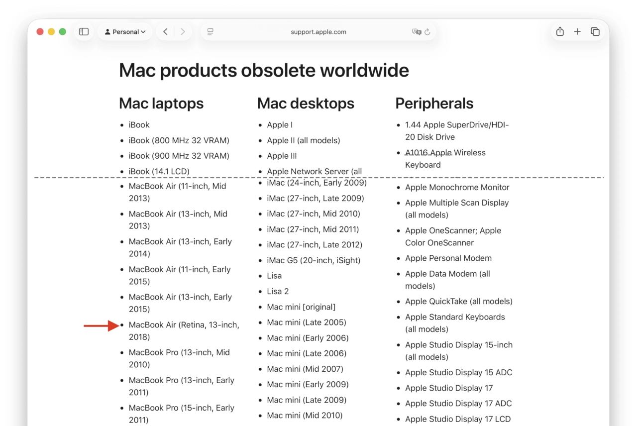MacBook Air (Retina, 13-inch, 2018)