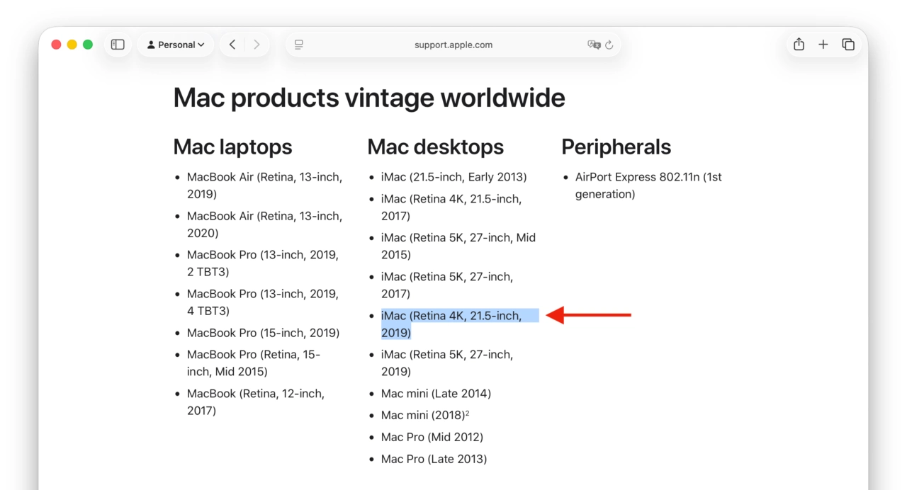 iMac (Retina 4K, 21.5-inch, 2019)