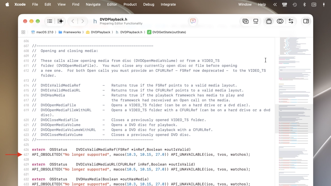 macOS 27 Golden GateのDVDPlayback framework