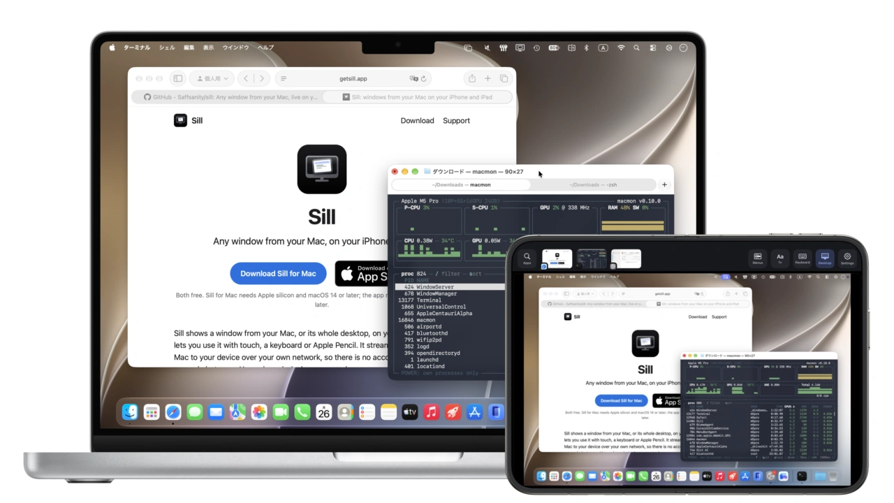 Sill for MacBook Pro and iPhone Duo
