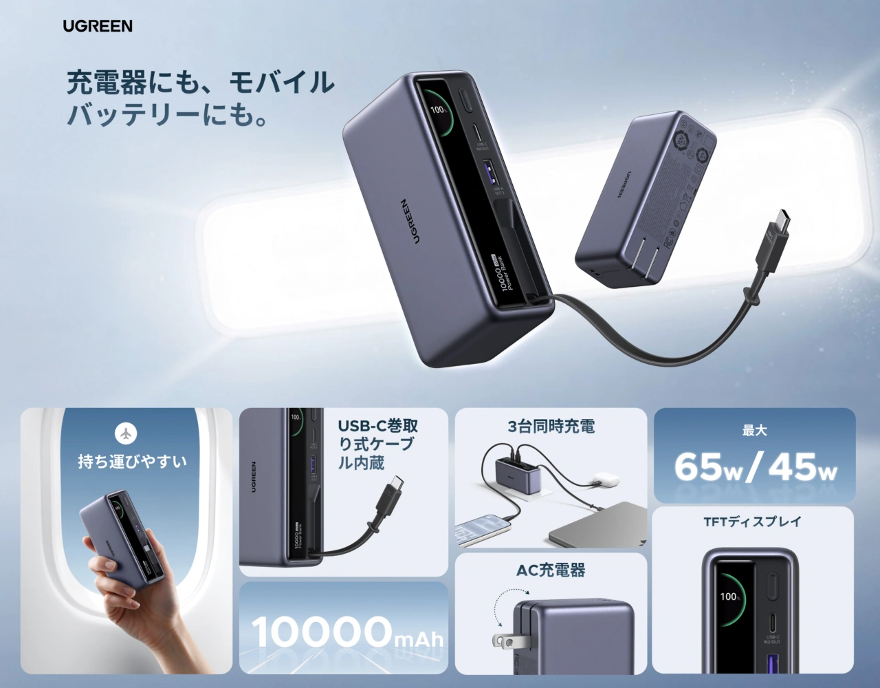 Ugreen 3-in-1 Fast Charging Power Bank
