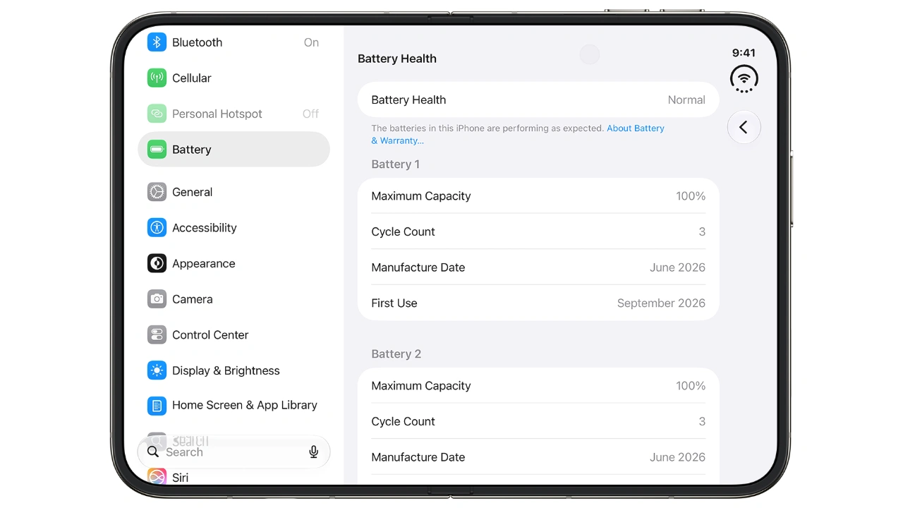 iPhone Duo Battery Info